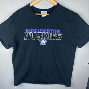 Vintage Champion Washington Huskies T-Shirt Mens XL NCAA College Graphic Black